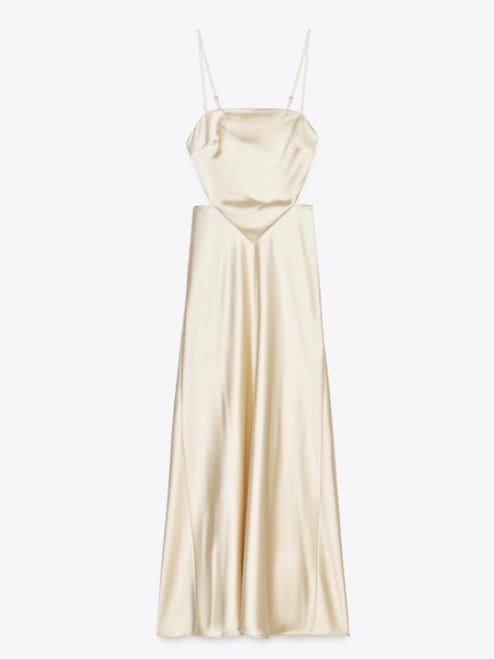 Zara Satin Slip Dress Vanilla XS